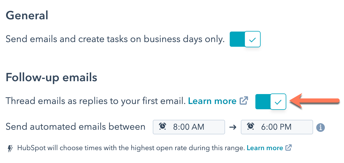 Create an email thread with your sequence